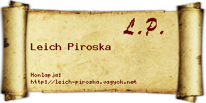 Leich Piroska névjegykártya